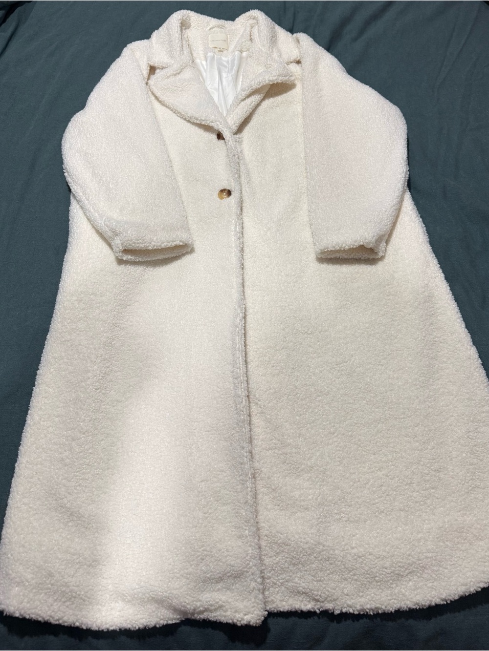 Ultra Flirt Women’s Cream/white Teddy Coat with Cozy Collar